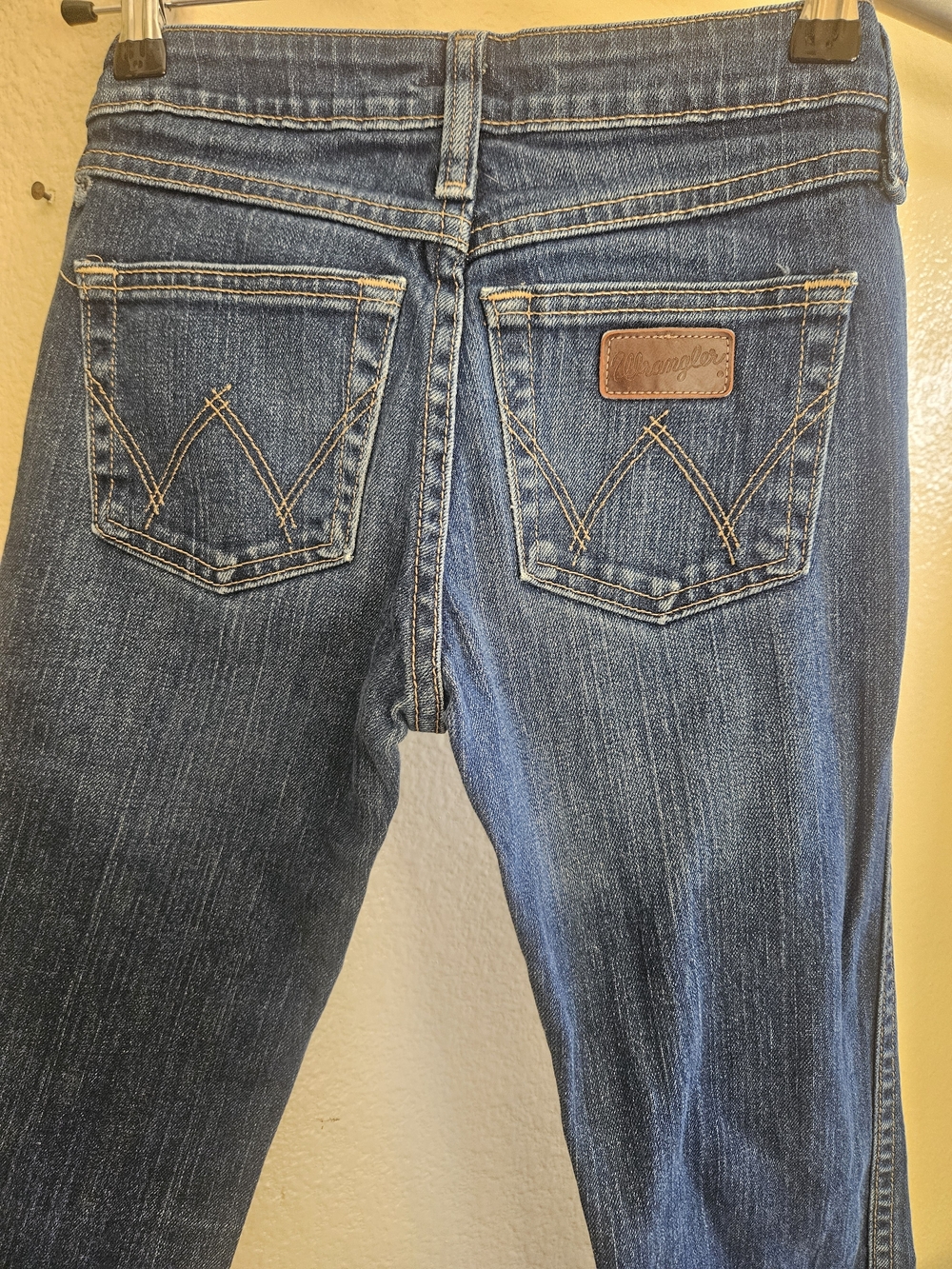Wrangler Dark Blue Denim Jeans with Contrast Stitching